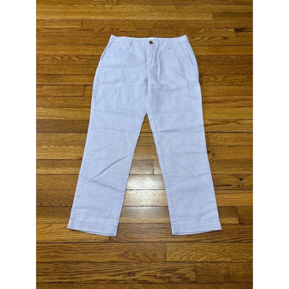 Gap Womens Girlfriend Chino Pants Size 2 Lavendar Linen Cotton Embroidered Sides - Picture 1 of 7